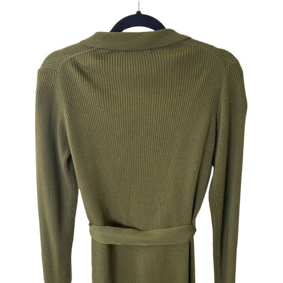 Express Ribbed Knit Green Open Cardigan Sz M - Picture 6 of 9